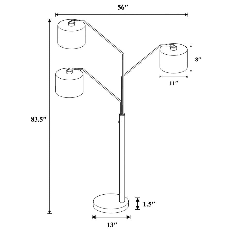 Jirou Silver Floor Lamp - furniture place usa