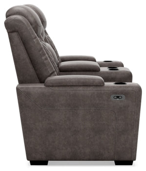 HyllMont Power Reclining Loveseat with Console - furniture place usa