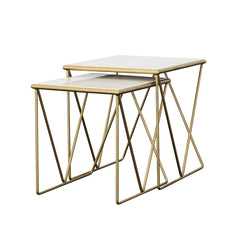 Bette Gold 2 Pc Nesting Table - furniture place usa