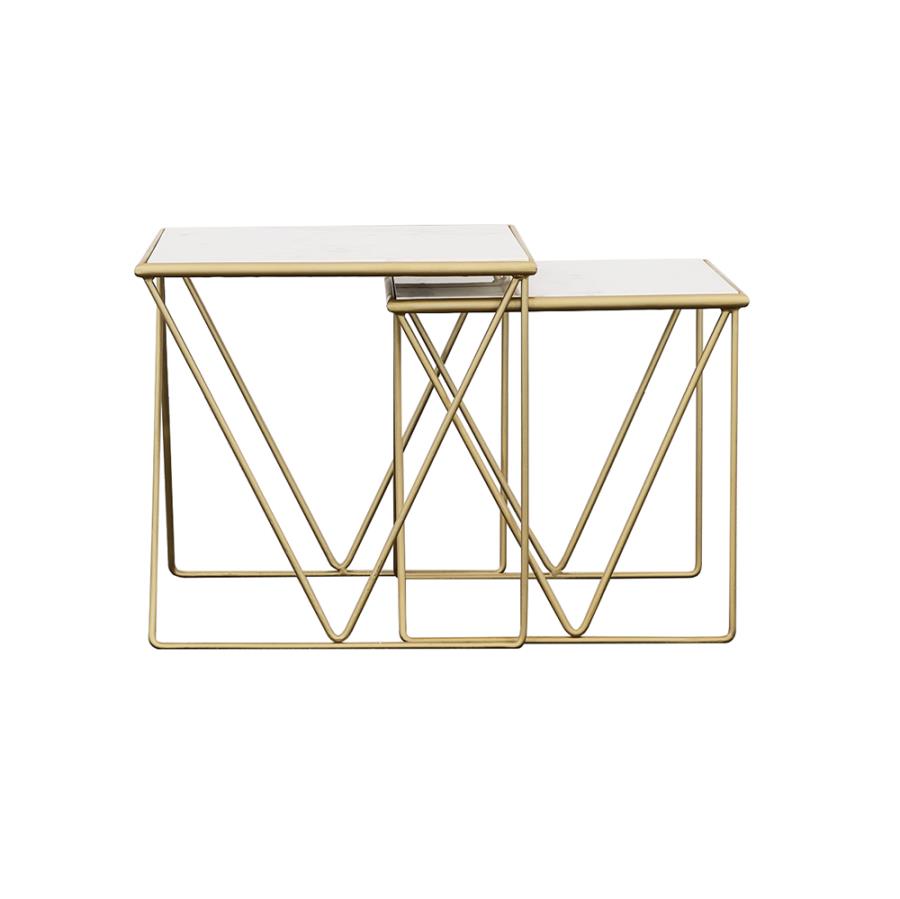 Bette Gold 2 Pc Nesting Table - furniture place usa