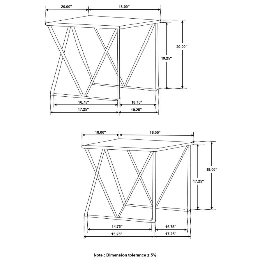 Bette Gold 2 Pc Nesting Table - furniture place usa