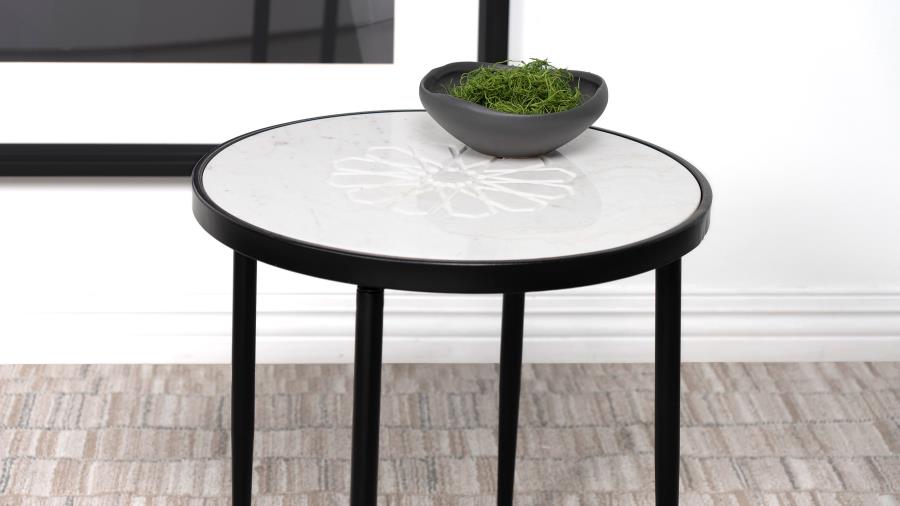 Kofi White Side Table - furniture place usa