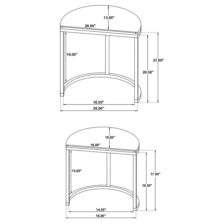 Zakiya Black 2 Pc Nesting Table - furniture place usa