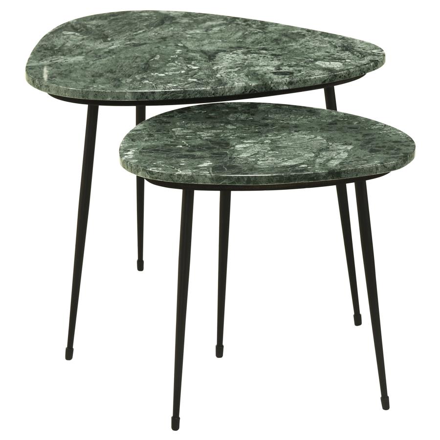 Tobias Black 2 Pc Nesting Table - furniture place usa