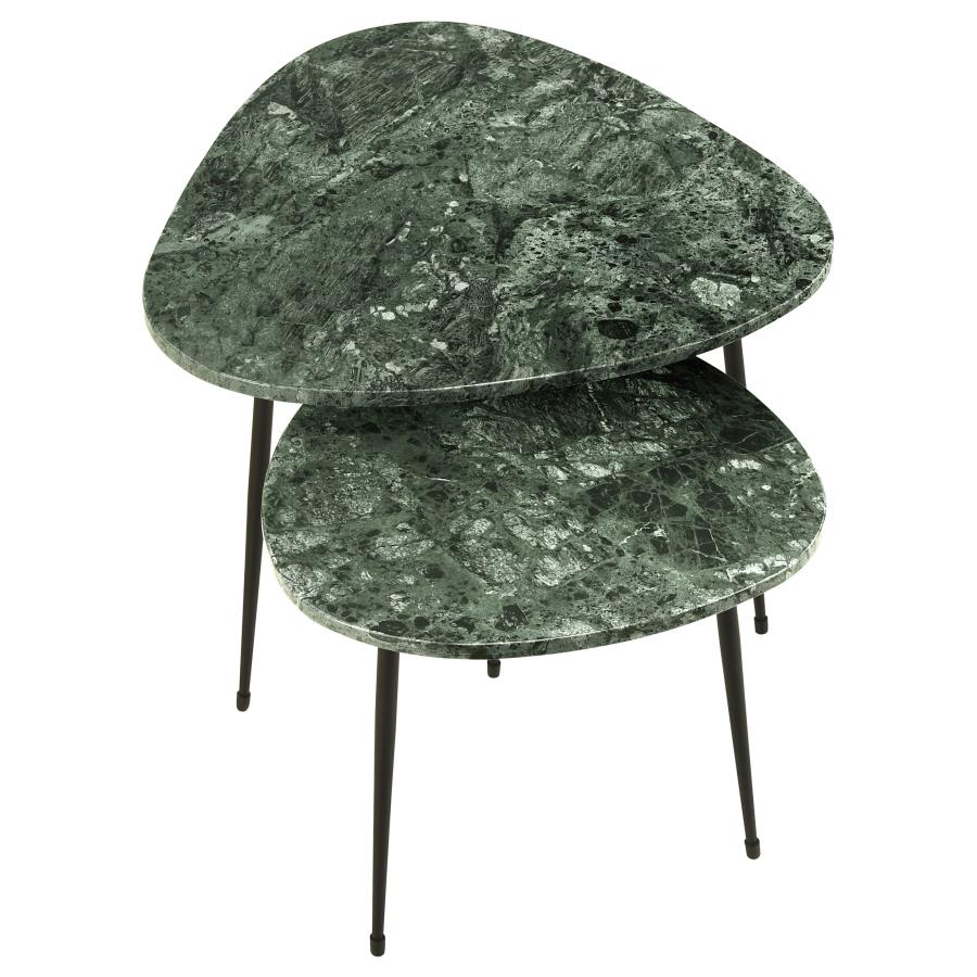 Tobias Black 2 Pc Nesting Table - furniture place usa