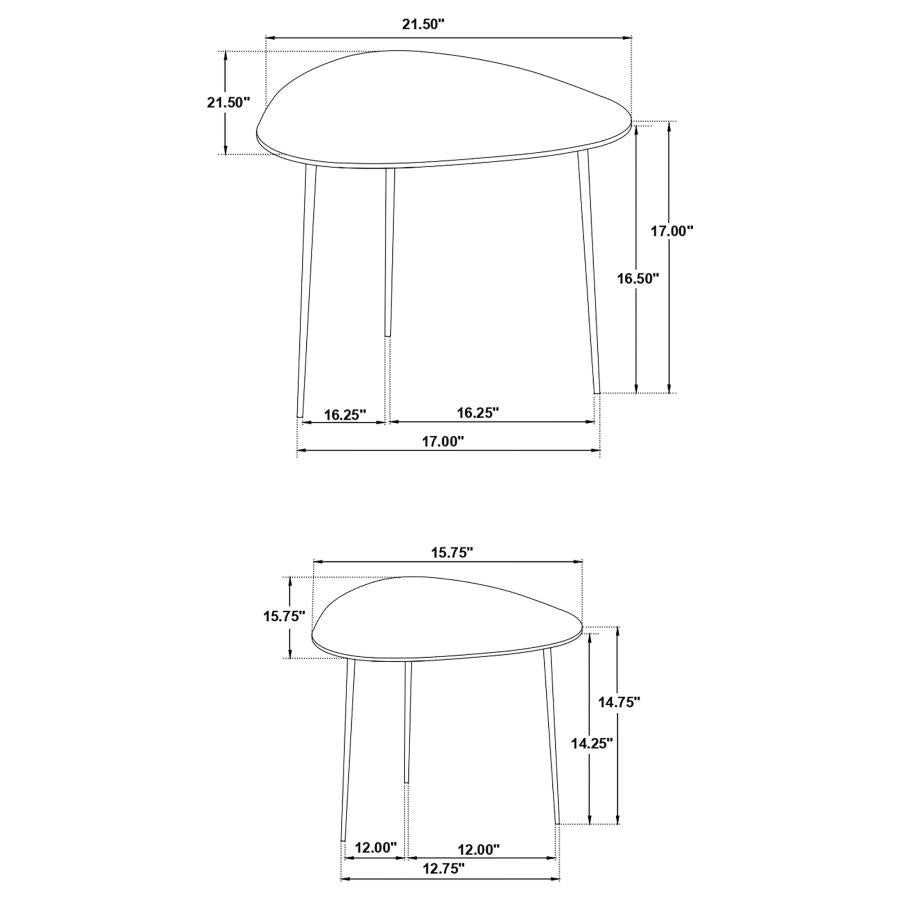 Tobias Black 2 Pc Nesting Table - furniture place usa