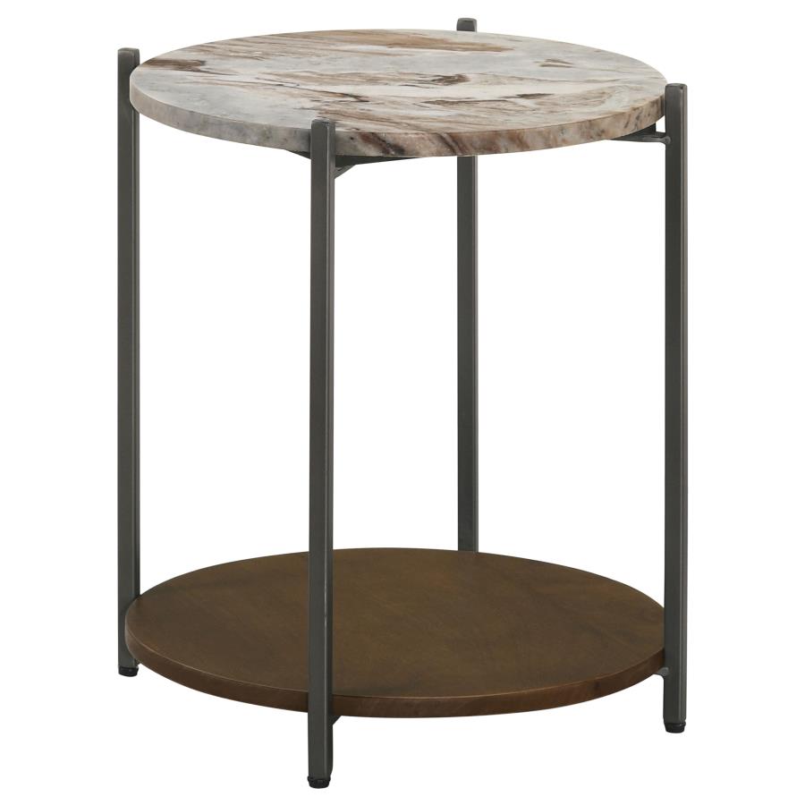 Noemie Brown Side Table - furniture place usa