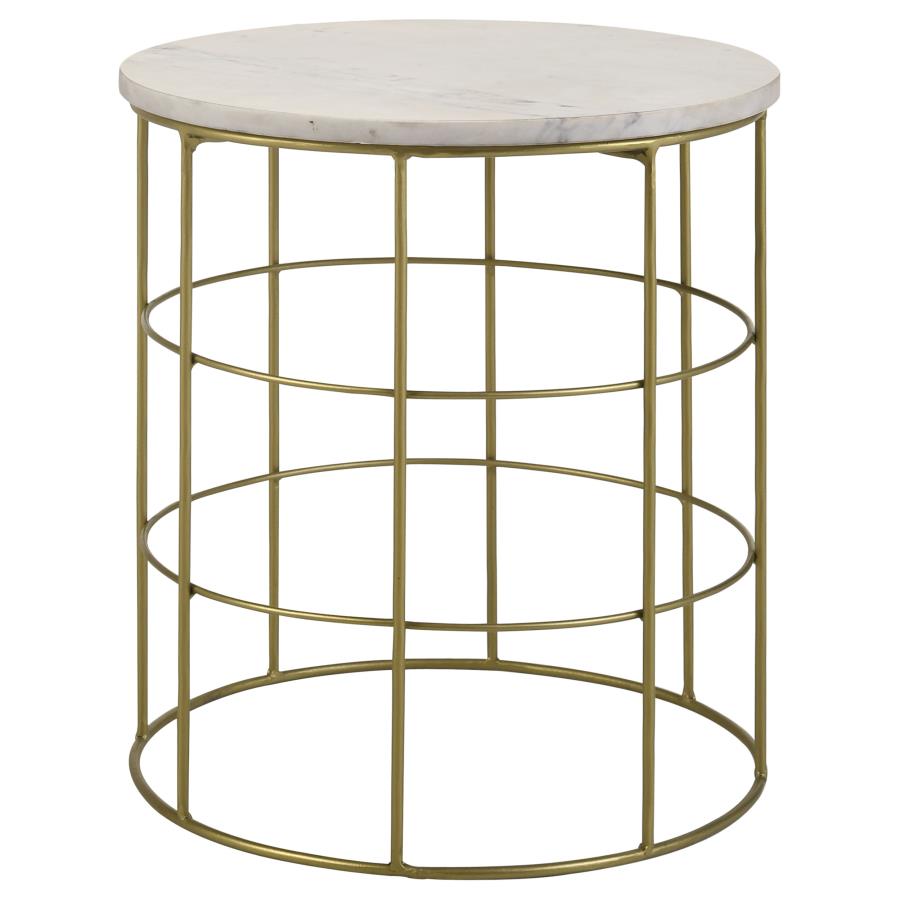 Heloisa Gold Side Table - furniture place usa