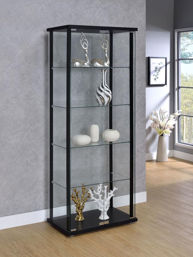 Delphinium Black Curio Cabinet - furniture place usa