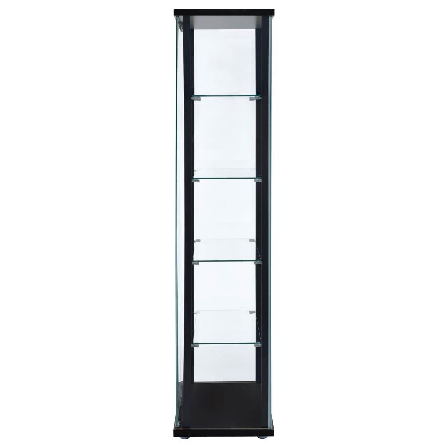 Delphinium Black Curio Cabinet - furniture place usa
