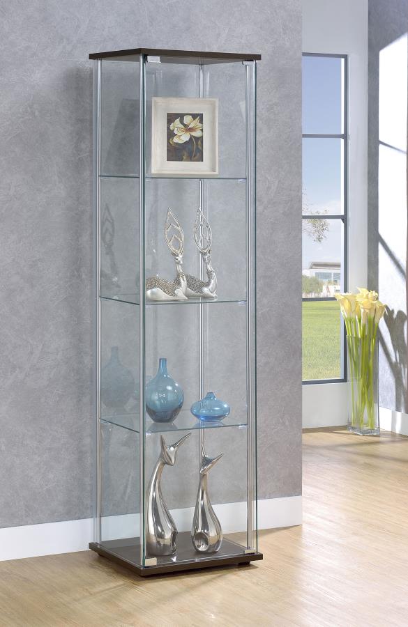 Bellatrix Brown Curio Cabinet - furniture place usa
