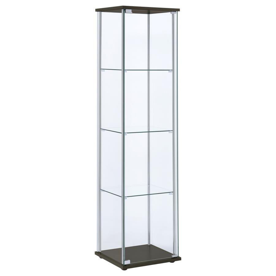 Bellatrix Brown Curio Cabinet - furniture place usa