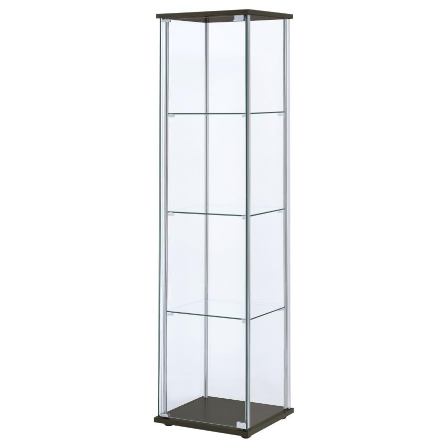 Bellatrix Brown Curio Cabinet - furniture place usa