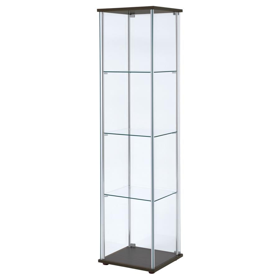 Bellatrix Brown Curio Cabinet - furniture place usa