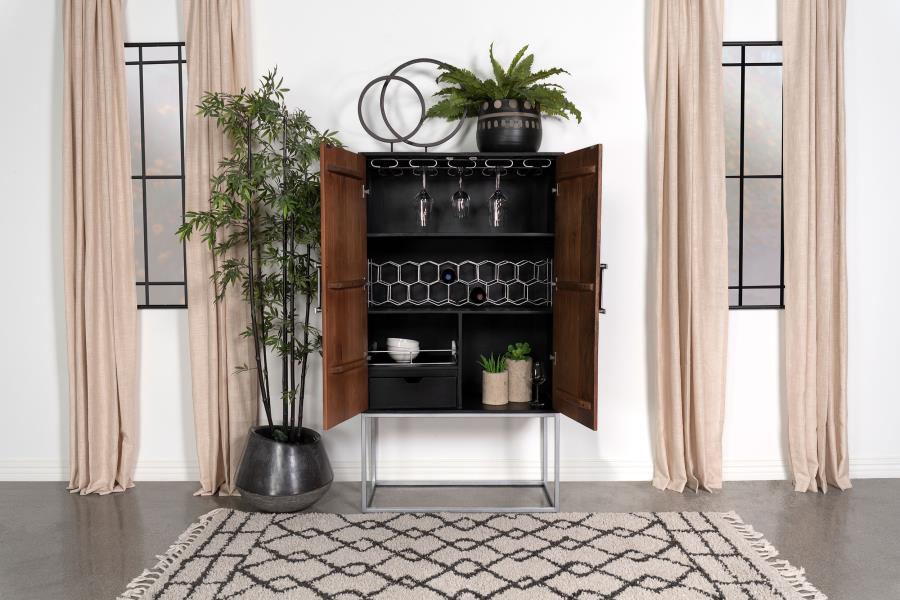 Borman Brown Bar Cabinet - furniture place usa