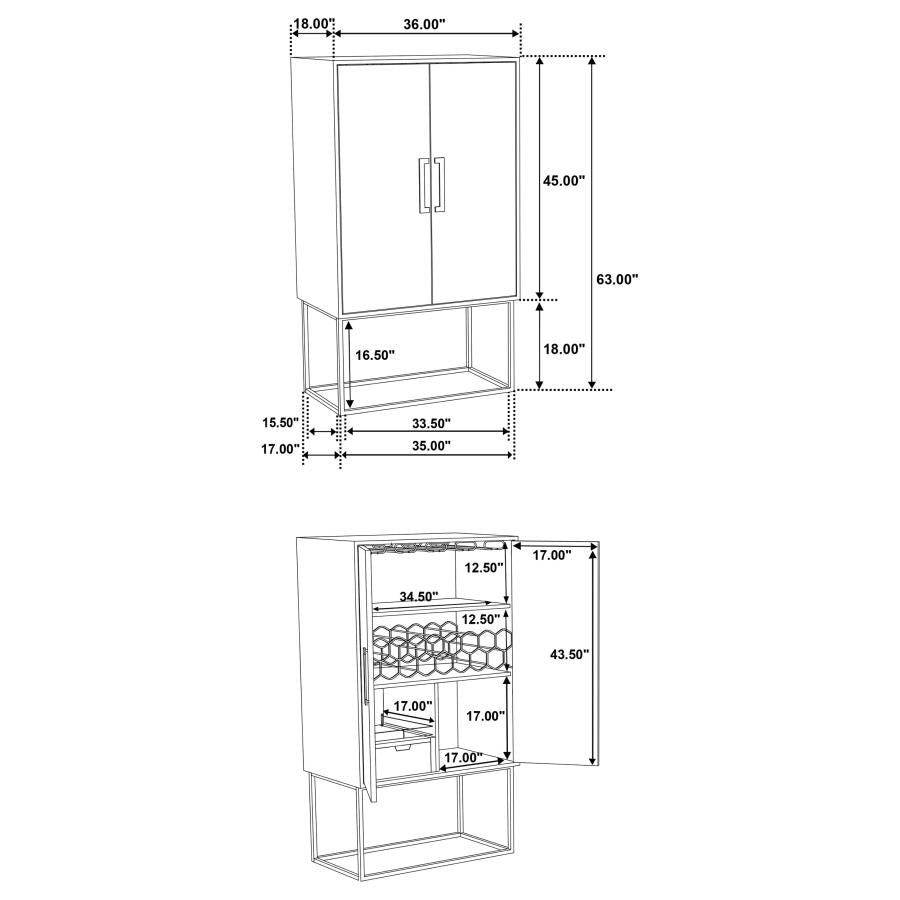 Borman Brown Bar Cabinet - furniture place usa