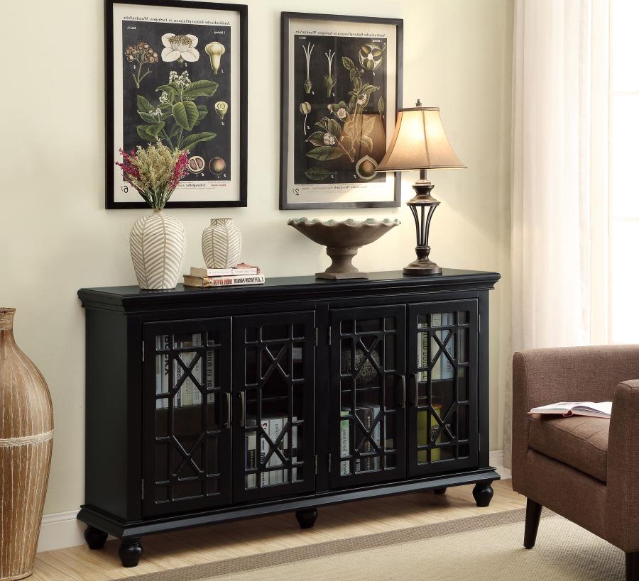 Kovu Black Accent Cabinet - furniture place usa