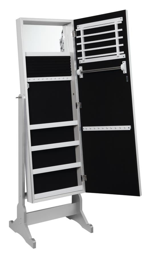 Moore Silver Jewelry Cheval Mirror - furniture place usa