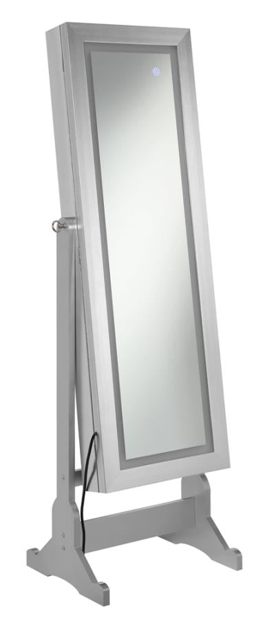 Moore Silver Jewelry Cheval Mirror - furniture place usa