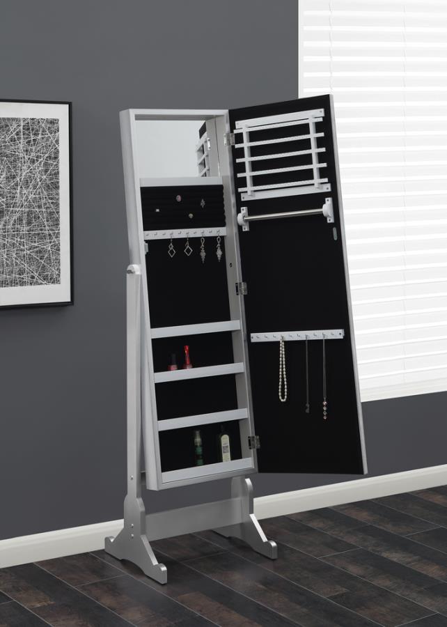 Moore Silver Jewelry Cheval Mirror - furniture place usa