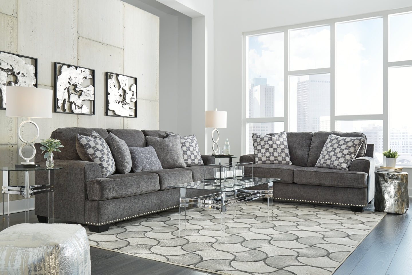 Locklin Sofa and Loveseat - furniture place usa
