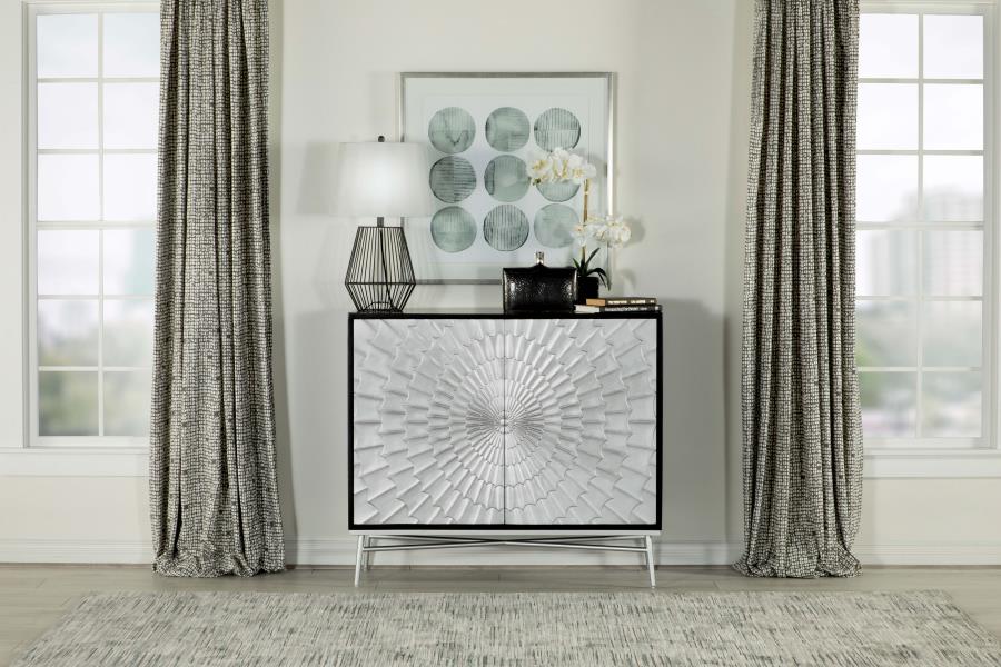 Josie Silver Accent Cabinet - furniture place usa