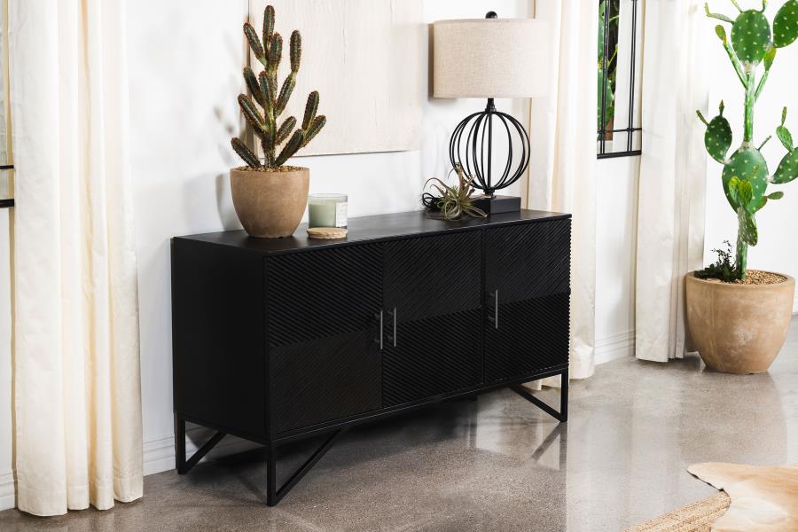 Riddell Black Accent Cabinet - furniture place usa
