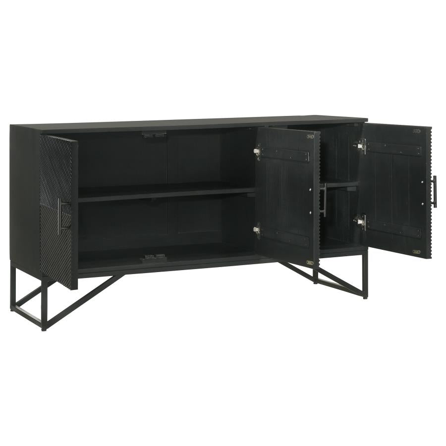 Riddell Black Accent Cabinet - furniture place usa