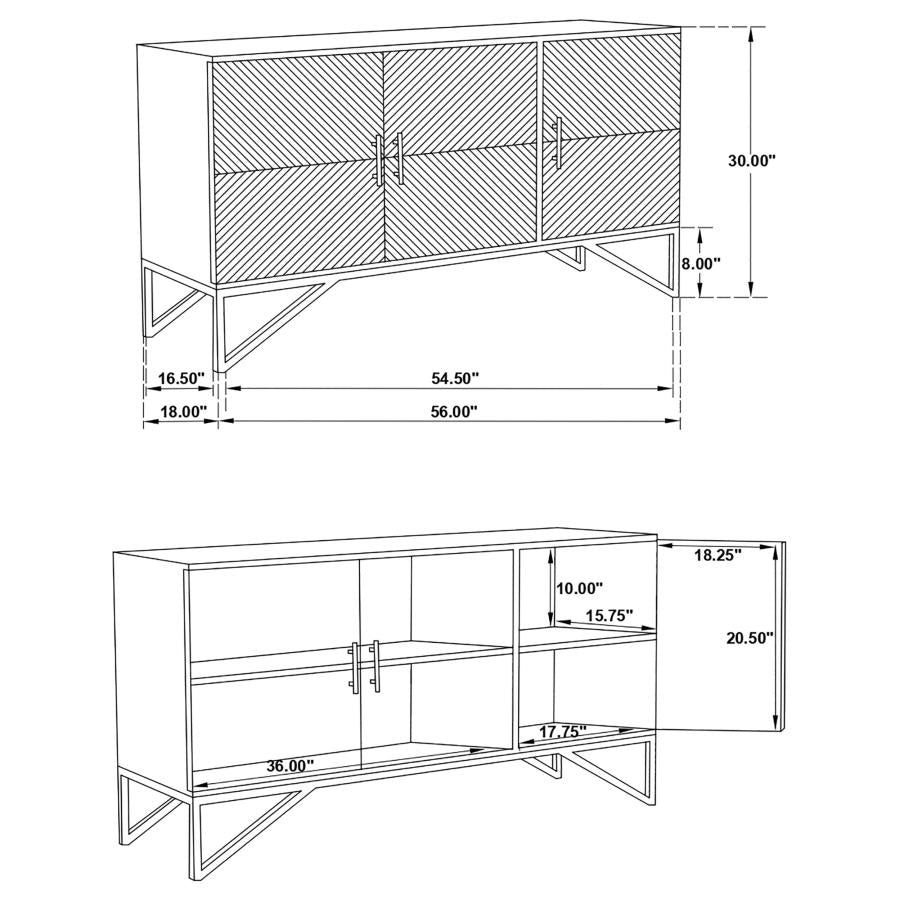 Riddell Black Accent Cabinet - furniture place usa