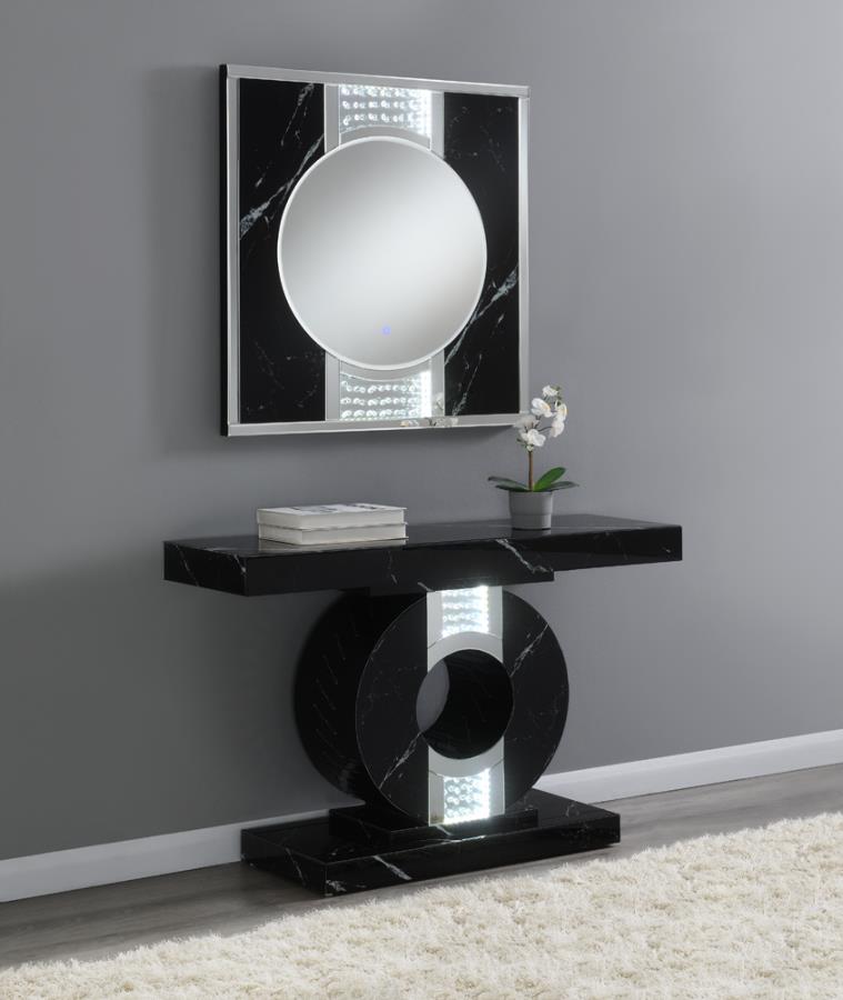 Carter Black Wall Mirror - furniture place usa