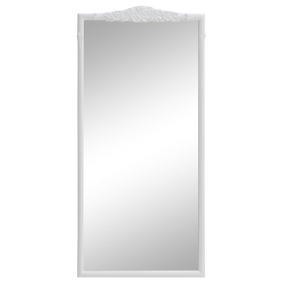 Sylvie White Floor Mirror - furniture place usa