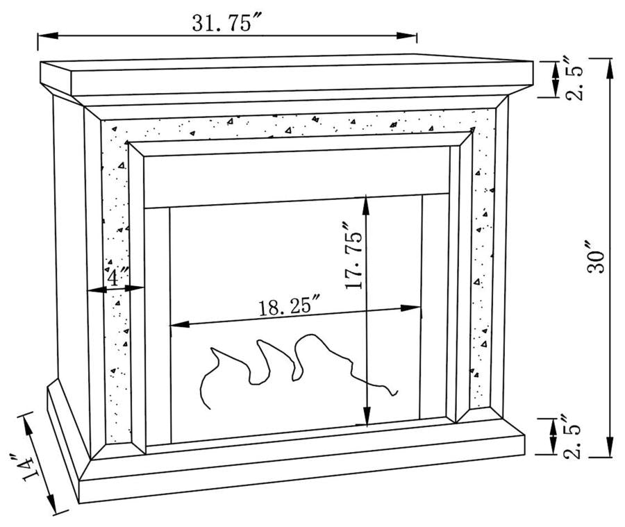 Lorelai Silver Electric Fireplace - furniture place usa