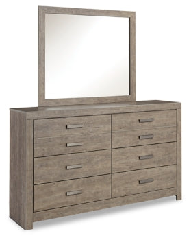 Culverbach Queen/Full Panel Headboard Bed with Mirrored Dresser - furniture place usa