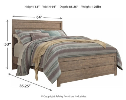 Culverbach Queen/Full Panel Headboard Bed with Mirrored Dresser - furniture place usa