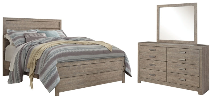 Culverbach Queen/Full Panel Headboard Bed with Mirrored Dresser - furniture place usa
