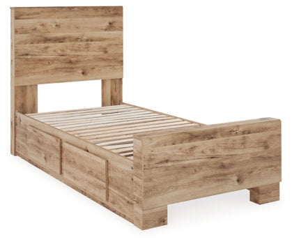 Hyanna Twin Panel Bed with 1 Side Storage - furniture place usa