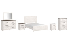 Gerridan Queen Panel Bed with Dresser and Mirror, Chest and 2 Nightstands - furniture place usa
