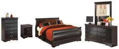 Huey Vineyard Queen Sleigh Bed with Dresser, Mirror, Chest and Nightstand - furniture place usa