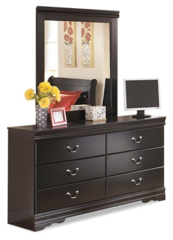 Huey Vineyard Full Sleigh Bed with Dresser and Mirror - furniture place usa