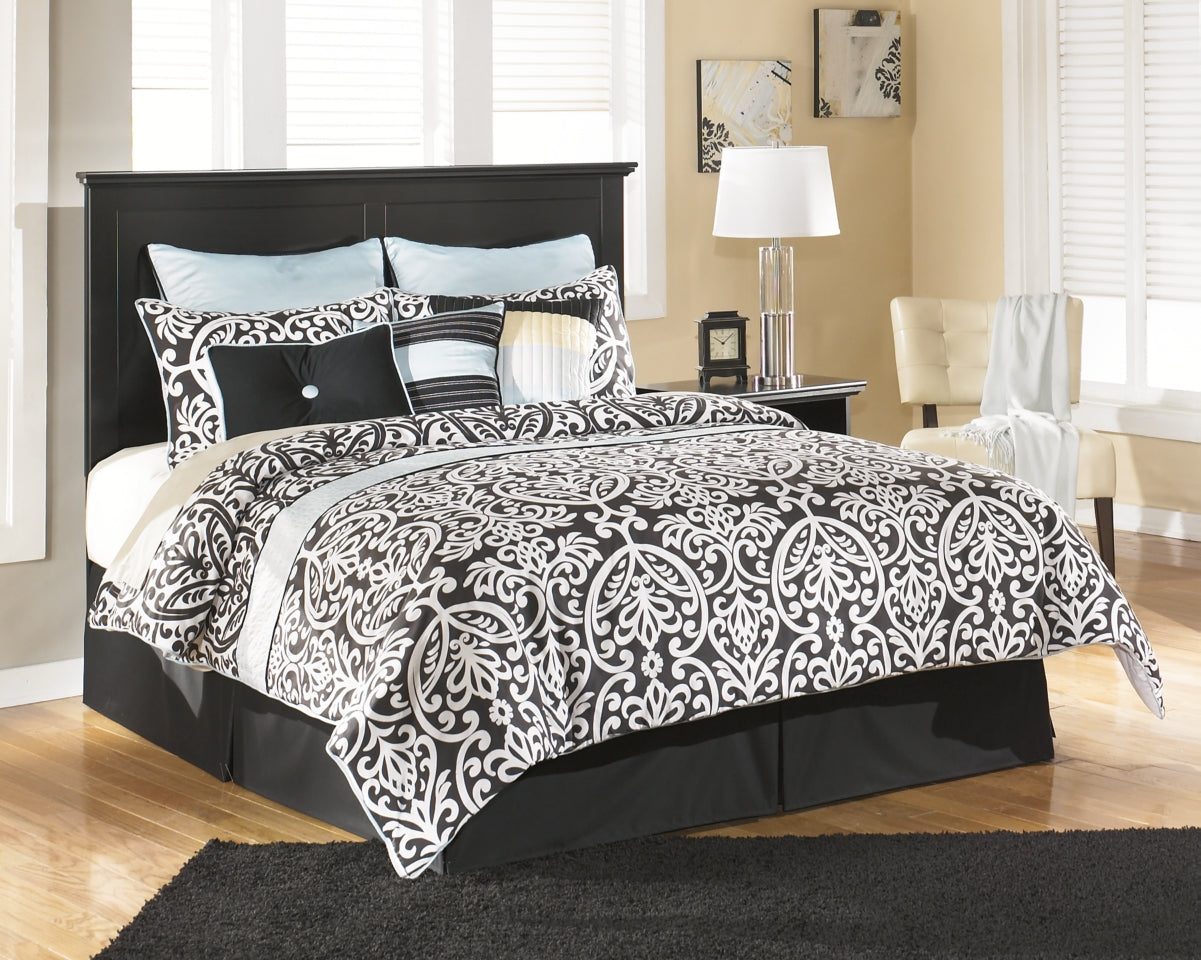 Maribel Queen/Full Panel Headboard Bed with Mirrored Dresser, Chest and 2 Nightstands - furniture place usa