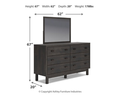 Toretto King Panel Bookcase Bed with Mirrored Dresser - furniture place usa