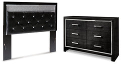 Kaydell Queen Upholstered Panel Headboard with Dresser - furniture place usa