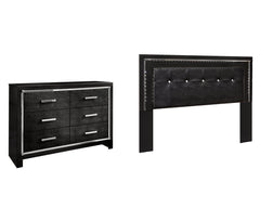 Kaydell King/California King Upholstered Panel Headboard Bed with Dresser - furniture place usa
