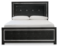 Kaydell Queen Upholstered Panel Bed with Mirrored Dresser and Nightstand - furniture place usa