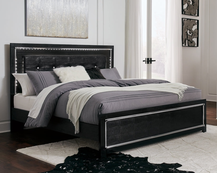 Kaydell King/California King Upholstered Panel Headboard Bed with Dresser - furniture place usa