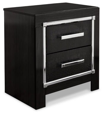 Kaydell King Upholstered Panel Storage Platform Bed with Mirrored Dresser and 2 Nightstands - furniture place usa