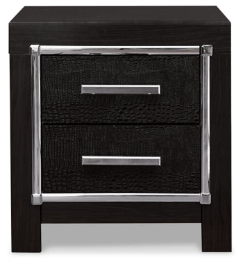Kaydell King Upholstered Panel Headboard with Mirrored Dresser, Chest and Nightstand - furniture place usa