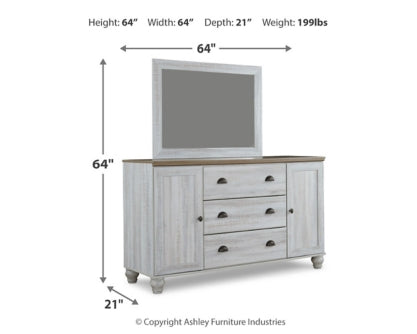 Haven Bay Full Panel Bed with Mirrored Dresser, Chest and 2 Nightstands - furniture place usa