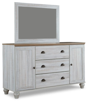 Haven Bay Full Panel Bed with Mirrored Dresser, Chest and 2 Nightstands - furniture place usa