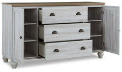 Haven Bay Queen Panel Storage Bed with Mirrored Dresser, Chest and 2 Nightstands - furniture place usa